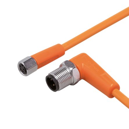 ifm electronic Right Angle Male 1 way M12 to Straight Female 1 way M8 Sensor Actuator Cable, 300mm [EVT295]; 189-344