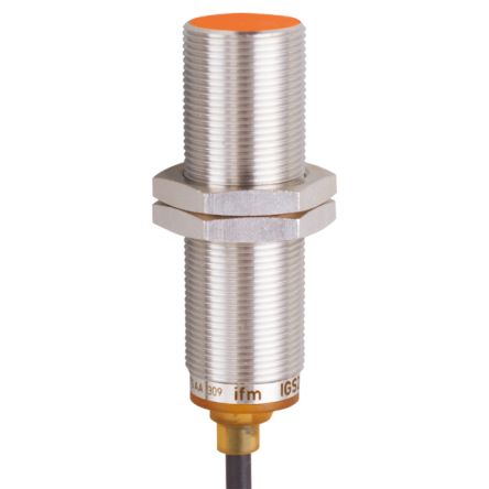 ifm electronic Inductive Threaded Barrel Proximity Sensor, M18, 8 mm Detection, NPN NO, 10 → 30 V dc [IGS320]; 189-405