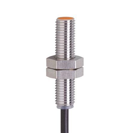 ifm electronic Inductive Threaded Barrel Proximity Sensor, M8, 2 mm Detection, PNP NO, 10 → 36 V dc [IE5249]; 189-451