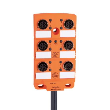 ifm electronic EBC Series Sensor Box, M12, 15m cable, 6 port [EBC041]; 189-537