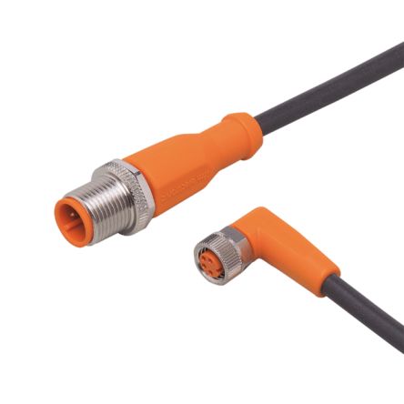 ifm electronic Straight Male 1 way M12 to Right Angle Female 1 way M8 Actuator/Sensor Cable, 600mm [EVC211]; 189-569