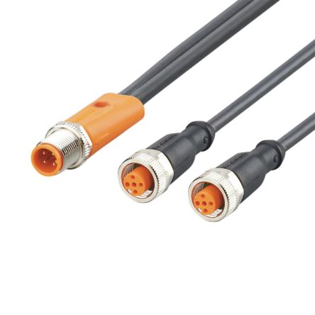 ifm electronic Straight Male 5 way M12 to Straight Female 5 way M12 Communication Cable, 300mm [EVC682]; 189-625