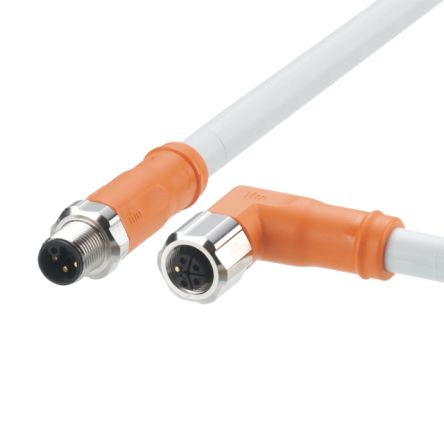 ifm electronic Power 2.5 mm² 5 Core Power Cable, Grey Polyurethane PUR, 250mm [EVCA32]; 189-662