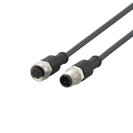 ifm electronic Straight Male 1 way M12 to Straight Female 1 way M12 Actuator/Sensor Cable, 1m [E12572]; 189-882