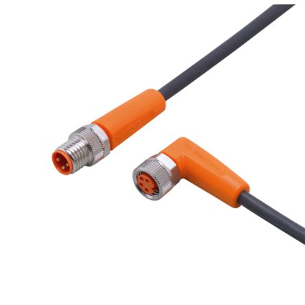 ifm electronic Straight Male 3 way M8 to Right Angle Female 5 way M8 Communication Cable, 1.2m [EVC428]; 189-911
