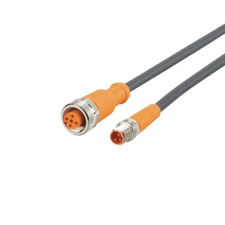 ifm electronic Straight Male 1 way M8 to Straight Female 1 way M12 Actuator/Sensor Cable, 300mm [EVC255]; 189-916