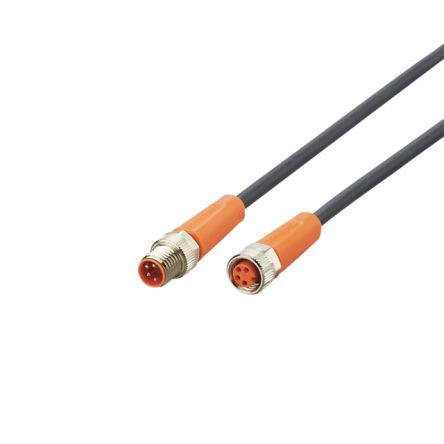 ifm electronic Straight Male 4 way M8 to Straight Female 4 way M8 Communication Cable, 3m [EVC673]; 189-924