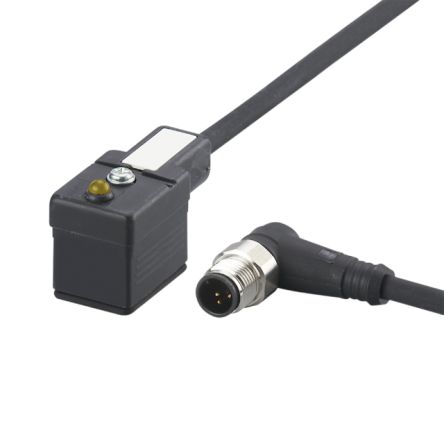 ifm electronic Right Angle Male 1 way M12 to Right Angle Female 1 way Valve Connector Actuator/Sensor Cable, 300mm [E10819]; 189-930
