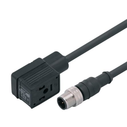 ifm electronic Straight Male 1 way M12 to Right Angle Female 1 way Valve Connector Actuator/Sensor Cable, 300mm [E11421]; 189-944