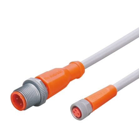 ifm electronic Straight Male 1 way M12 to Straight Female 1 way M8 Sensor Actuator Cable, 1.5m [EVW079]; 190-082