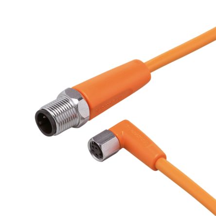 ifm electronic Straight Male 1 way M12 to Right Angle Female 1 way M8 Sensor Actuator Cable, 2.5m [EVT323]; 190-164
