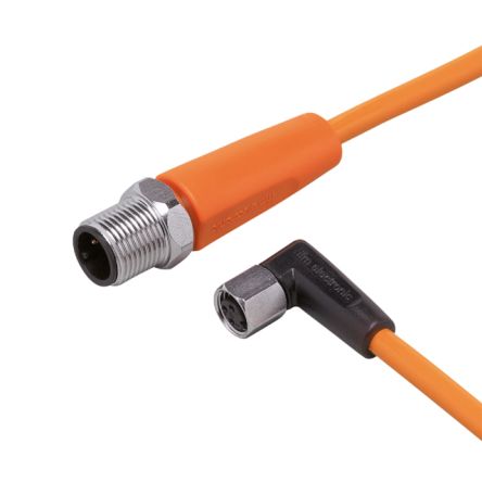 ifm electronic Straight Male 1 way M12 to Right Angle Female 1 way M8 Sensor Actuator Cable, 300mm [EVT293]; 190-203