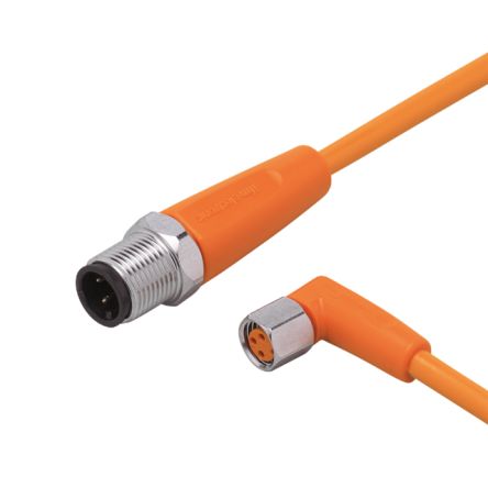 ifm electronic Straight Male 1 way M12 to Right Angle Female 1 way M8 Sensor Actuator Cable, 7.5m [EVT321]; 190-249