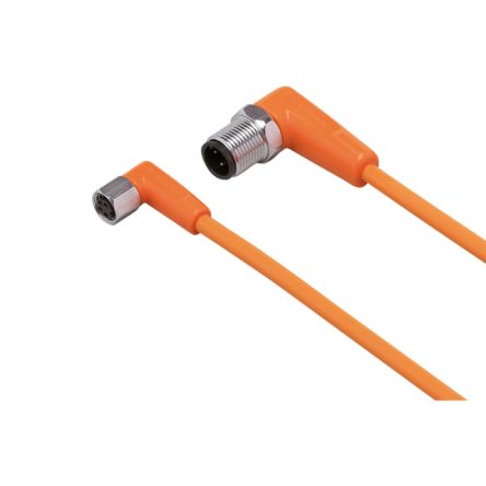 ifm electronic Right Angle Male 1 way M12 to Right Angle Female 1 way M8 Sensor Actuator Cable, 300mm [EVT296]; 190-270