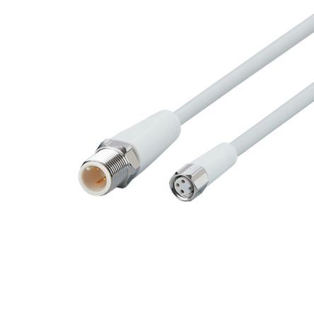 ifm electronic Straight Male 3 way M12 to Straight Female 3 way M8 Communication Cable, 5m [EVF240]; 190-367