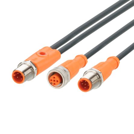 ifm electronic Straight Male 5 way M12 to Straight Female 5 way M12 Communication Cable, 2m [EVC843]; 190-400