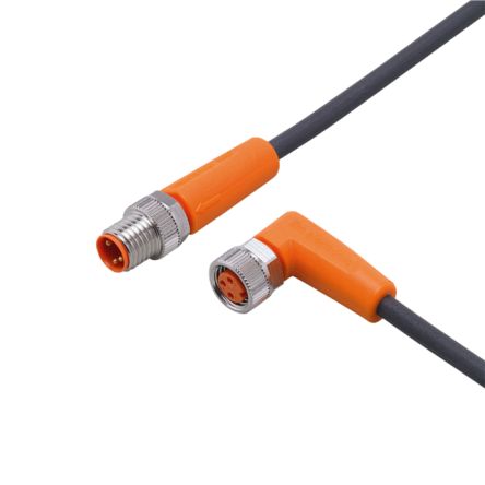 ifm electronic Straight Male 3 way M8 to Right Angle Female 3 way M8 Communication Cable, 600mm [EVC316]; 190-439