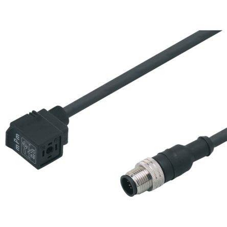 ifm electronic Straight Male 1 way M12 to Right Angle Female 1 way Valve Connector Actuator/Sensor Cable, 5m [E11430]; 190-486