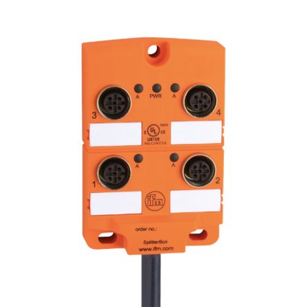 ifm electronic EBC Series Sensor Box, M12, 10m cable, 4 port [EBC027]; 190-590