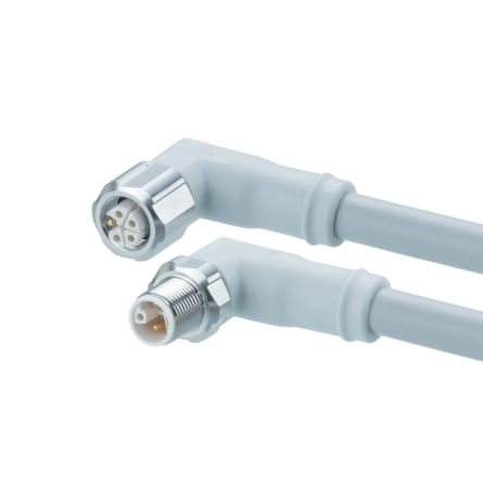 ifm electronic Power 2.5 mm² 5 Core Power Cable, Grey Modified Polyphenylene Ether MPPE, 250mm [EVF637]; 190-607