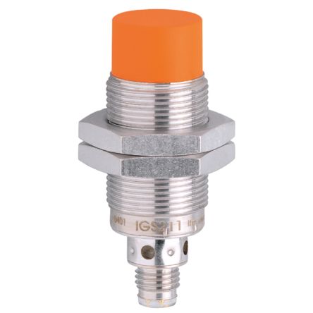ifm electronic Inductive Threaded Barrel Proximity Sensor, M18, 12 mm Detection, PNP NO, 10 → 36 V dc [IGS211]; 190-609