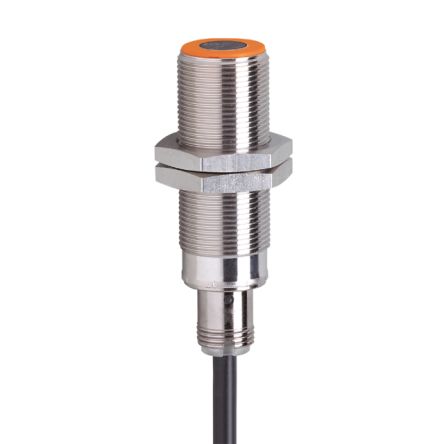 ifm electronic Inductive Threaded Barrel Proximity Sensor, M18, 5 mm Detection, PNP NO, 10 → 30 V dc [IG7104]; 190-693