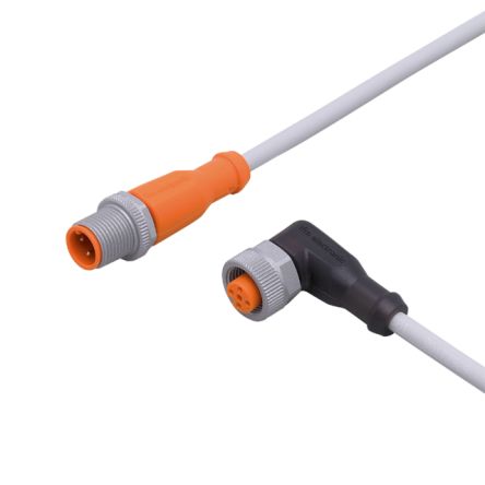 ifm electronic Straight Male 1 way M12 to Right Angle Female 1 way M12 Sensor Actuator Cable, 5m [EVW041]; 190-735