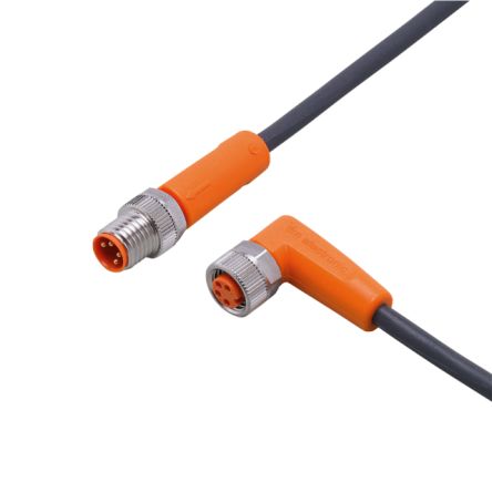ifm electronic Straight Male 1 way M8 to Right Angle Female 1 way M8 Sensor Actuator Cable, 300mm [EVC300]; 191-246