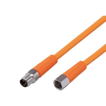 ifm electronic Straight Male 1 way M8 to Straight Female 1 way M8 Sensor Actuator Cable, 600mm [EVT143]; 191-300