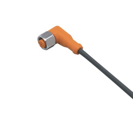 ifm electronic Right Angle Female 1 way M12 to Unterminated Sensor Actuator Cable, 2m [EVC04A]; 191-382