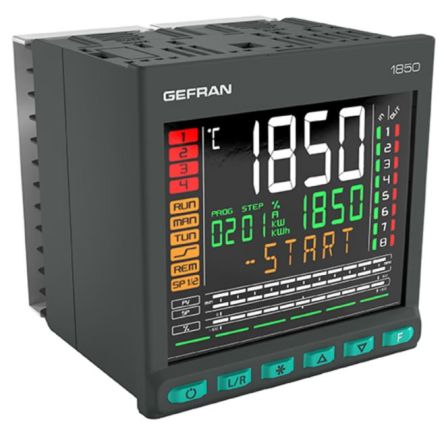 Gefran 1850 PID Temperature Controller, 96 x 96 x 80mm 2 Input, 3 Output Analogue, 24 V Supply Voltage PID Controller, [1850-R-RR0-0-0-00-0-00-00-1-00]; 192-570