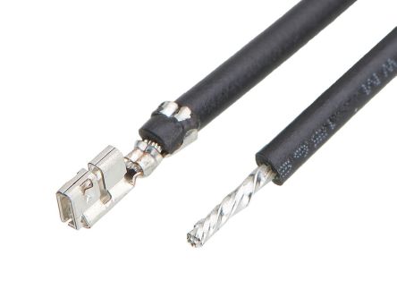 Molex Female Micro-One to Pigtail Crimped Wire, 450mm, 22AWG, Black [2196551125]; 194-201