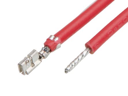Molex Female Micro-One to Pigtail Crimped Wire, 225mm, 22AWG, Red [2196552123]; 194-220
