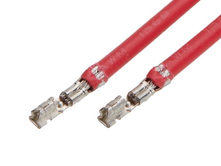 Molex Female Mini-SPOX to Female Mini-SPOX Crimped Wire, 225mm, 22AWG, Red [2196762123]; 197-131
