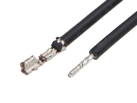 Molex Female Mini-SPOX to Pigtail Crimped Wire, 300mm, 24AWG, Black [2196771114]; 197-147