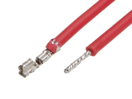 Molex Female Mini-SPOX to Pigtail Crimped Wire, 450mm, 26AWG, Red [2196772105]; 197-164