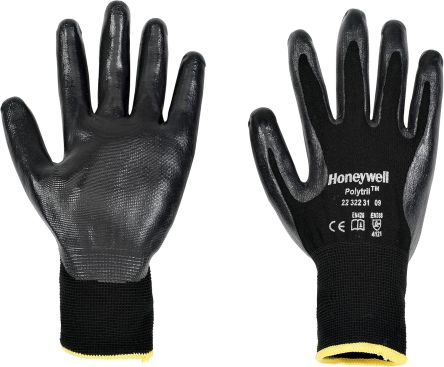 Honeywell Safety Polytril Black Polyamide Abrasion Resistant, Cut Resistant, Puncture Resistant, Tear Resistant Gloves, [2232231-06]; 197-335