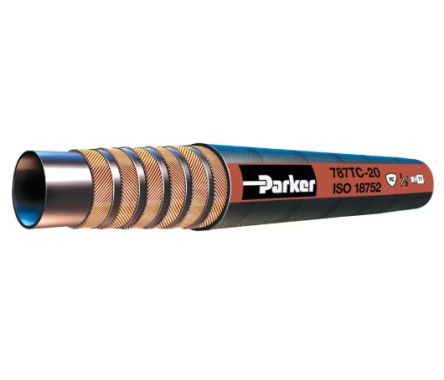 Parker 40000mm Synthetic Rubber Hydraulic Hose Assembly, 35 Mpa Max Pressure [787TC-12]; 197-345