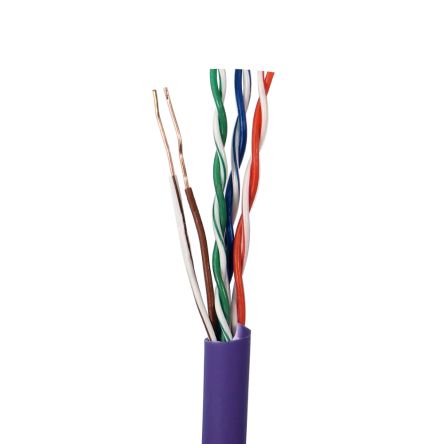 RS PRO, 305m Cat6, Purple Unterminated to, Unshielded Unshielded, Unterminated PVC Sheath [0]; 199-205