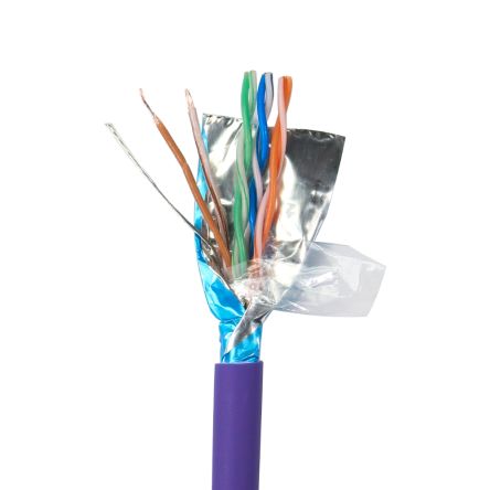 RS PRO, 305m Cat6, Purple Unterminated to, F/UTP Shielded, Unterminated LSZH Sheath [0]; 199-209