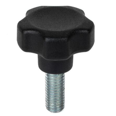RS PRO Black Thermoplastic Multiple Lobes Clamping Knob, M6, Threaded Mount [0]; 199-279