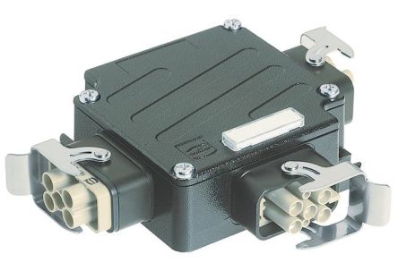 HARTING Energy Distributors, 6 Way, 40A, Han Power T, Bulkhead, 600 V [09120084720]; 204-560