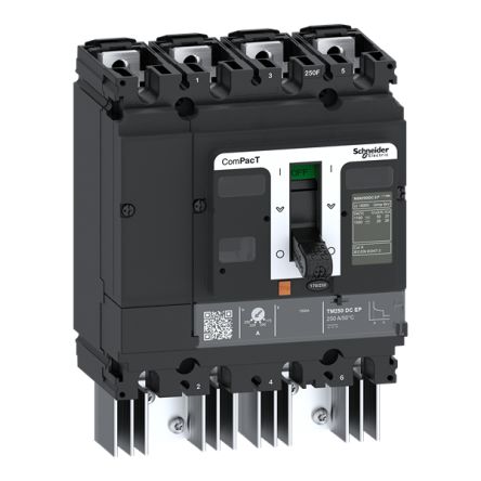 Schneider Electric, ComPacT New generation MCCB 4P 160A, Breaking Capacity 1500 V, Fixed Mount [C25F4TM160D3]; 205-150
