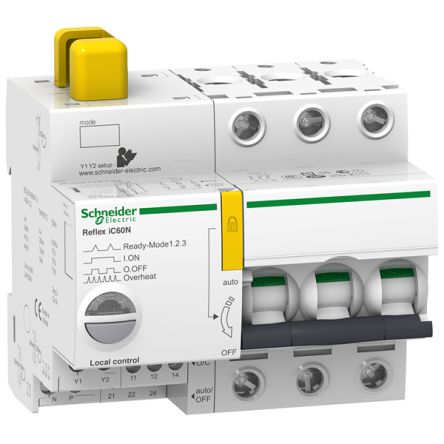 Schneider Electric Acti9 Acti9 Reflex MCB, 3P, 16A Curve B, 230V AC, 24V DC, 10 KA Breaking Capacity [A9C61316]; 205-155