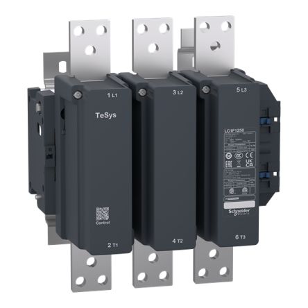 Schneider Electric TeSys F TeSyS F Contactor, 220 V ac Coil, 3-Pole, 1.26 kA, 3 NO, 690 V ac [LC1F1250M7]; 205-172