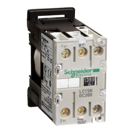 Schneider Electric TeSys SK TeSyS SK Contactor, 220 V ac Coil, 2-Pole, 5 A, 2 NO, 690 V ac [LC1SKGC200M7]; 205-234