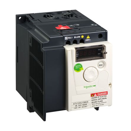 Schneider Electric Variable Speed Drive, 1.5 kW, 1 Phase, 200 → 240 V, 7.5 A, Altivar Series [ATV12HU15M2X]; 205-243