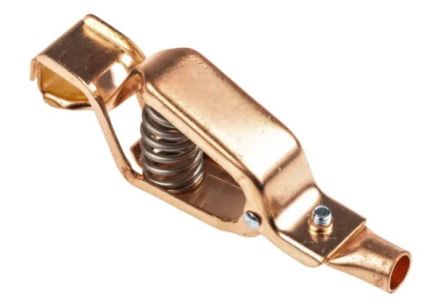 RS PRO Crocodile Clip Crocodile Clip Connection, Copper Contact, 100A, Orange [0]; 205-389