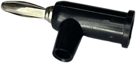 RS PRO Black Male Banana Connectors, 4 mm Connector, Screw Termination, 24A, 30 V ac, 60V dc, Nickel Plating [0]; 205-398