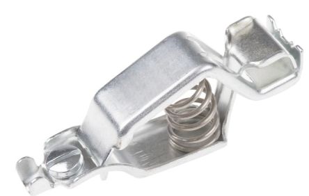 RS PRO Crocodile Clip Heavy Duty Crocodile Clip Connection, Zinc-Plated Steel Contact, 25A, Silver [0]; 205-403